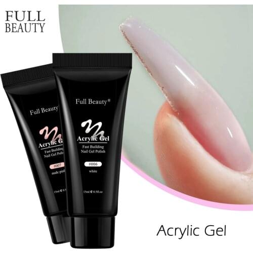 15ml Poly UV Gel For Nails Extension Crystal Acrylic Nails Builder Tool Semi Permanent Soak Off Polish Varnish Manicure CH1790-1