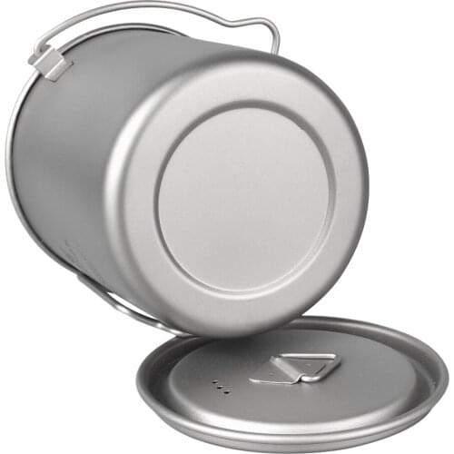 Prettyia 750ml Portable Titanium Pot Water Mug Cup Outdoor Camping Cooking