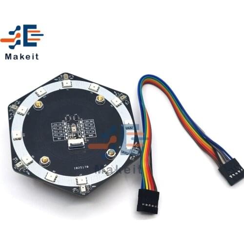 6+1 I2S Microphone Voice Recognition Array Module Programable LED Display K210 Development Board for Sound Source Localization