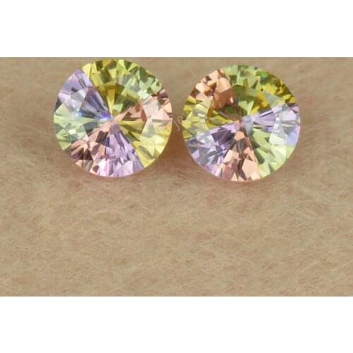 8mm Four Colours Fusion Stone Gems Round Shape Brilliant Cut Synthetic Cubic Zirconia Beads Loose Zircon CZ Gems For Jewelry