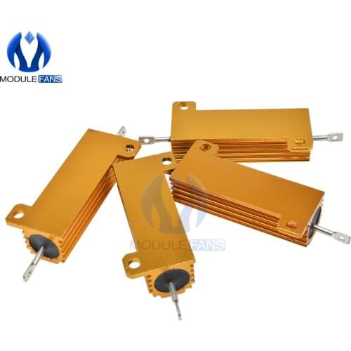 10PCS 50W Power Wirewound Resistor 1K 0.5R 1R 2R 4R 6R 8R 10R 20R 0.5/1/2/4/6/8/10/20/50/100 Ohm Aluminum Shell Housed Case