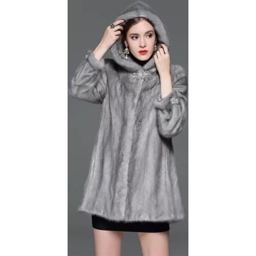 2017 Brand luxury women natural mink fur jacket long style With sashes elegant lady high quality winter fur coat TU144-082