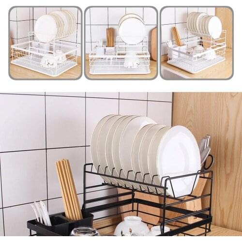 Removable Modern Wrought Iron Rustproof Drain Utensil Holder Wrought Iron Dish Drying Shelf Rustproof for Bar