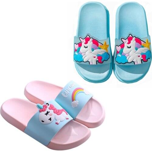 New Cartoons Slippers Boy Girl Summer Kids Rainbow Indoor Slippers Non-Slip Beach Sandals Toddler Home Shoes Baby Flip Flops