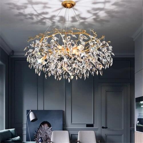 Nordic Loft Chandelier Lighting Crystal Luxury Hanging Lamp Modern Creative Home Decor Chandelier for Living Room Crystal Light