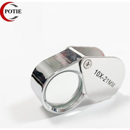 Factory Price Jewelry Loupe Foldable Pocket Magnifier 10X Metal Mini Magnifying Glass Handheld