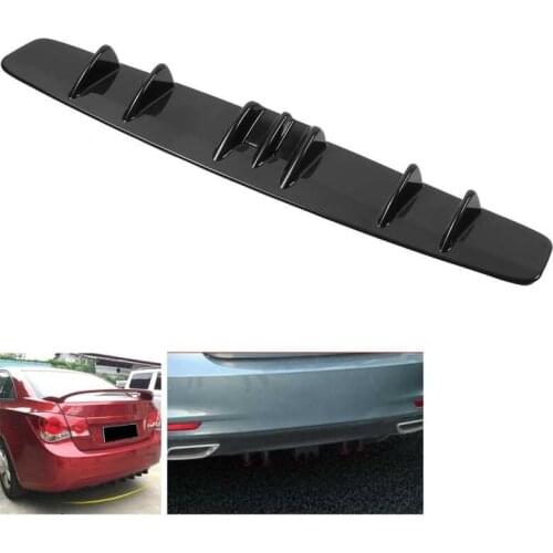 Universal Rear Spoiler Shark Fin Tail Bumper Diffuser Lip Glossy Black Exterior Body Kit Auto accessories