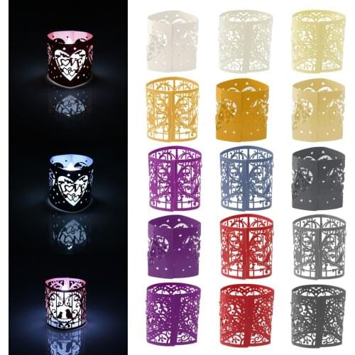 Pack-6 Hollow-out Paper Tealight Votive Candle Wraps Candle Holders Lampshades