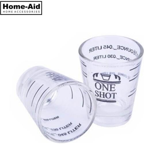 45ml Thickened Graduated Glass Oz Ounce Cup Measuring Cup Shot Glasses Kitchen Home Measure