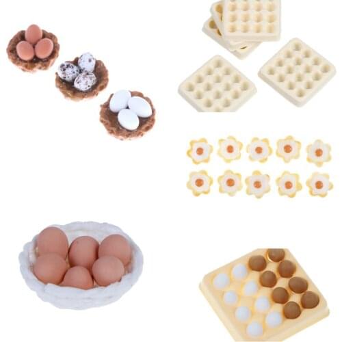 1:12 Mini Egg With Egg Trays For Doll House Cooking Game Food Dollhouse Miniature Accessories Kitchen Food