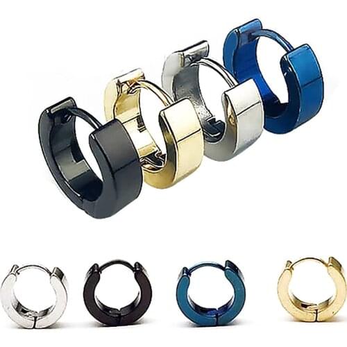 1 Pair Fashion Earrings Cool Mens Stainless Steel Huggie Hoop Earrings Casual Jewelry Hoop Earrings oorbellen серьги женские