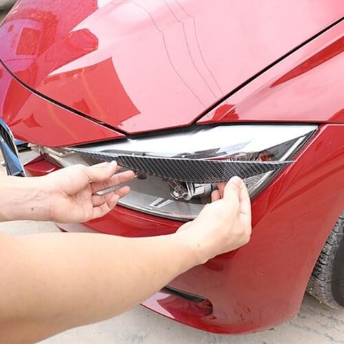1Pair Carbon Fiber Car Sticker Headlight Eyebrows Front Head Light Lamp Eyebrows Trim Strip for BMW 3 4 Series 2013-2019
