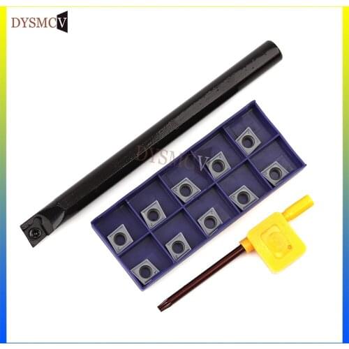 1PC internal turning tool holder S12M S14N S16Q S20R S25S -SCLCR09 +10PCS LAMINA CCMT09T304 carbide insert turning tool cutting