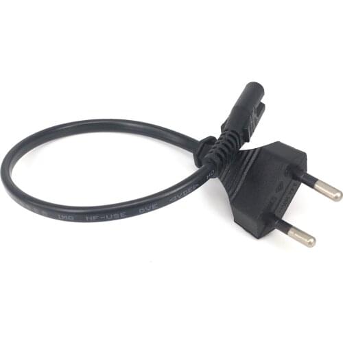 EU Power cable cord Figure 8 C7 to Euro Eu European 2 pin AC Plug power cable cord for cameras,printers,notebook etc