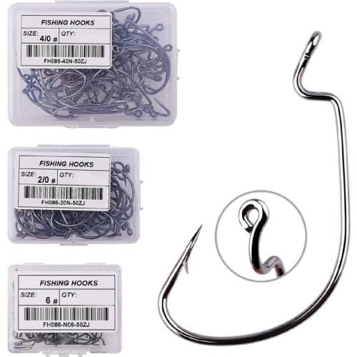 10Pcs High Strength Carbon Steel Fish Hooks Worm Lure Bait Crank Fish Hook Fishing Gear Fishing Bait Holder