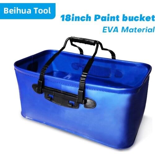 18inch Paint Bucket Paint Roller Tray EVA Bath Paint Moisturizing Paint Tray Foldable Pail Fishing Bucket Handbag 50x28x23cm