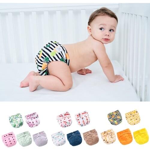 5pcs/set Washable Eco-friendly Pocket Cloth Diaper Training Pants Waterproof Adjustable Nappy Reusable Diaper Fit 3-15kg Baby