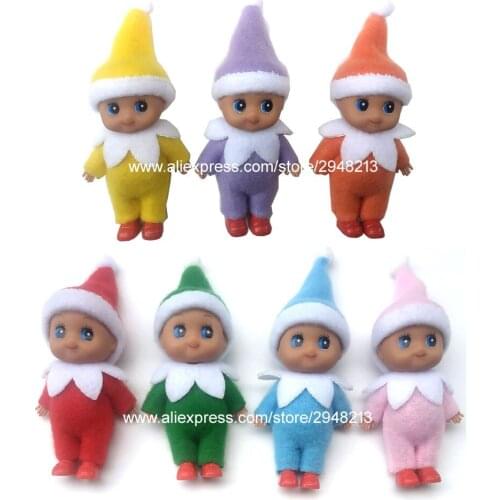 50PCS/100PCS New Mini Dark skin toddlers Baby Elf Dolls Toys DIY craft Christmas Decorations for Kids christmas gift