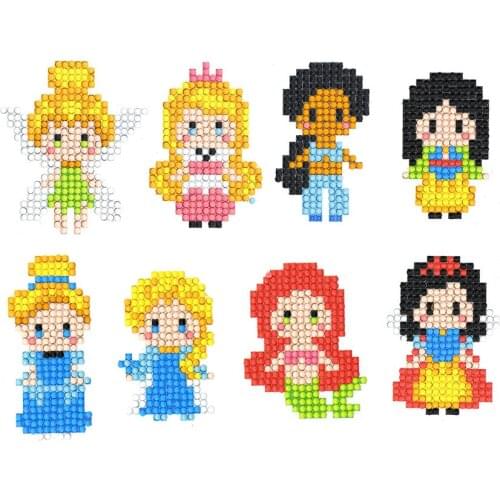 5D Diamond Painting Stickers for Kids Animal Princess Puzzle Mosaic Stickers Diamond Paint by Numbers Children Handmade Craf Toy