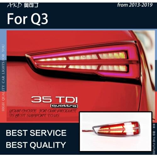 AKD Car Tail lamp for Audi Q3 2013-2019 Rear Fog Lamp Turn Signal Lamp LED Brake Light LED Highlight Reversing Light Assembly
