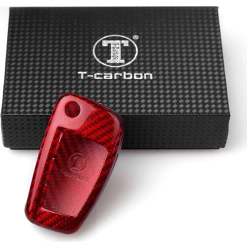 Auto Car Remote Key Cover Fob Case For AUDI A6 TT A3 Q3 A1 A4 Q7 S3 Real Carbon Fiber Styling Keyless