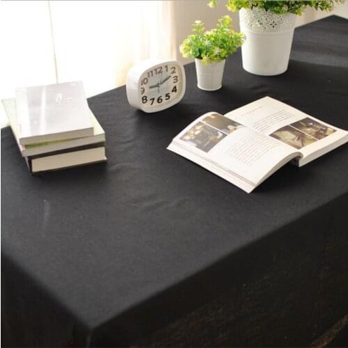 Black Home Textile Party Restaurant Cotton Linen Tablecloth Decoration Rectangular Table Cloth Square Table Cover 1002ZB