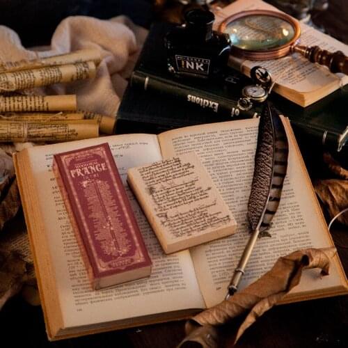 5Patterns Old Books Wood Stamp For Stationery DIY Scrapbooking Rubber Card Making Album Decoroation Crafts