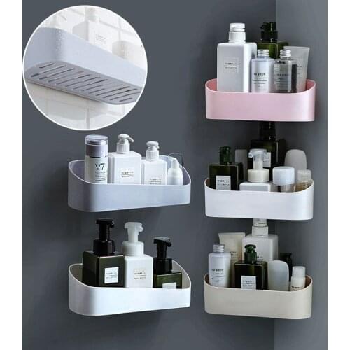 Geometric Bathroom Wall Shelf Makeup Organizer Room Organization Storage Box Storage Rack Plastic Container Bathroom Storage