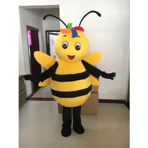 Bee Hornet Mascot Costume Yellow Bee Mascot Adult Character Costume Cosplay Apparel Wasp Bee Mascot Costume for Halloween Party
