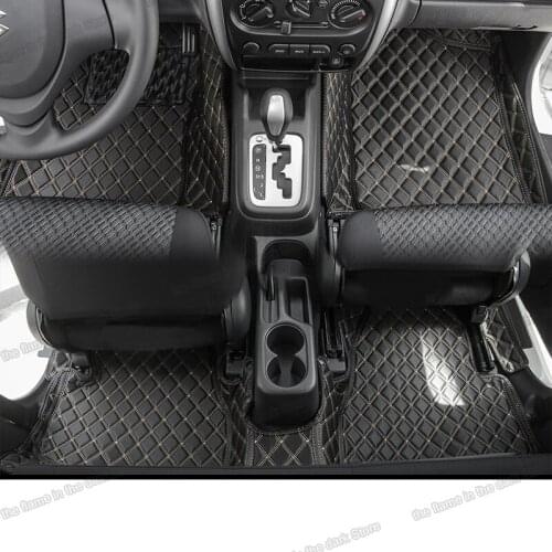 Lsrtw2017 fiber leather car interior floor mats for Suzuki Jimny 1998-2020 2014 2015 2016 2017 2018 2019 accessories auto matten