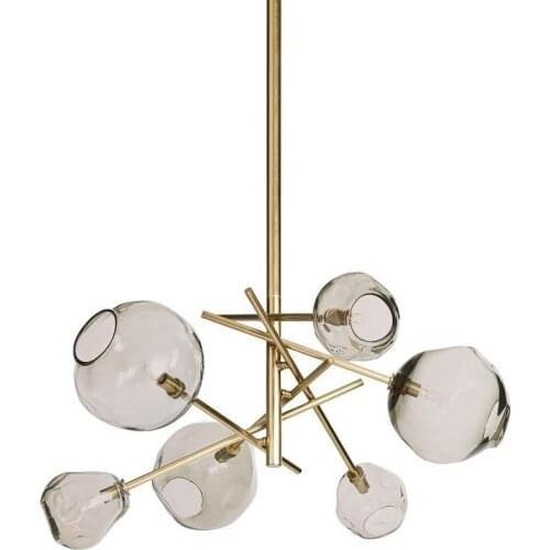 Postmodern creative retro glass chandelier Nordic art living room bedroom dining room study magic bean chandelier