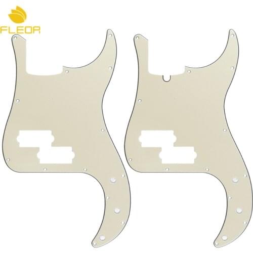 FLEOR 3Ply Cream PB Bass Pickguard Pick Guard Scratch Plate & Screws for Bass 4 Strings