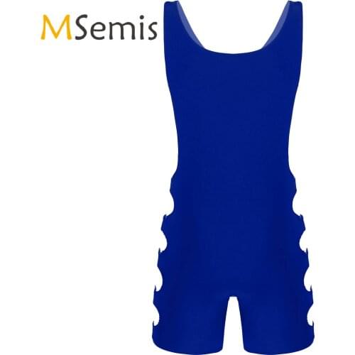 Swimwear Mens Sleeveless Hollow Out Bodysuit Workout Fitness Gymnastic Exercise Cycling Solid Color Leotard Slim Fit Jumpsuit