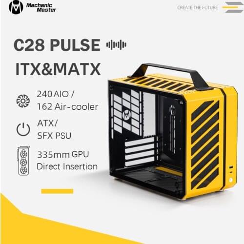 [Mechanic Master]C28 PULSE ITX/MATX Motherboard/Full Tower/Water-Cooled Portable Computer Case With TemperedGlass