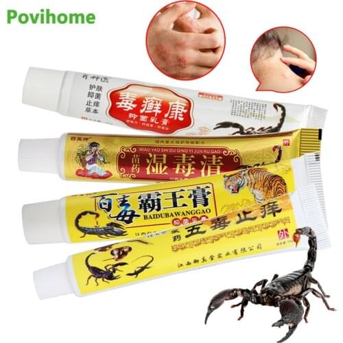 4Types Scorpion Venom Balm Antipruritic Cream Psoriasis Pruritus Eczema Dermatitis Treatment Ointment Anti Itch Medical Plaster