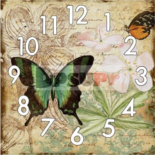 Dpsupr 5D Diamond Painting Kit With Clock Mechanism Cross stitch Full Square Round Diamond Embroidery Butterfly Mosaic Home G129