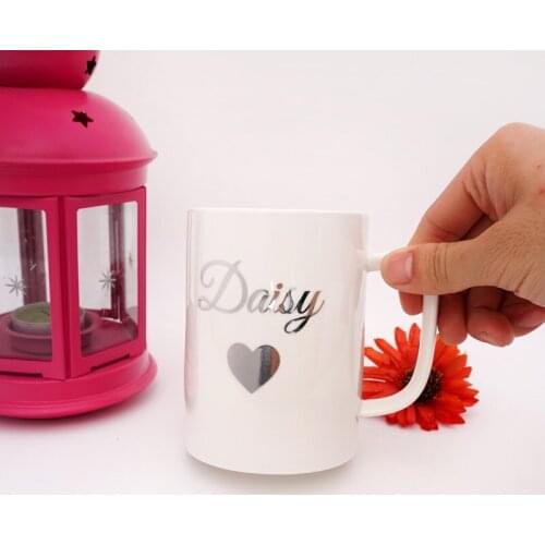 1 pairs Custom Couple Name Sticker Engagement Party DIY Coffee Cup Sticker Wedding Anniversary Decals Home Decor