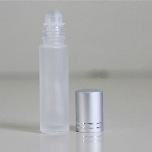 Wholesale 10ml Glass Roll on Bottle Lipgloss Tubes Sample Test Essential Oil Vials with Roller Glass Ball Travel Use Necessaries
