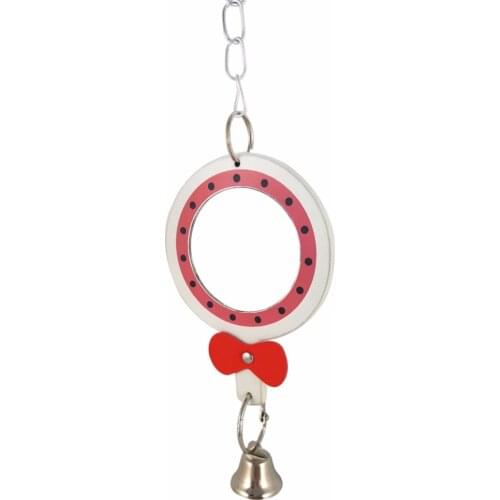 Parrot Hanging Chew Bell Mirror Toys Swing Cockatiel Parakeet Birds Toy Pet Parrot Mirror Puzzle Toys Products Drop shipping