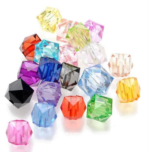 1000pcs/lot 10mm Mixed Color Gradient Crack Acrylic Square Beads For DIY home, clothing Garment Beads