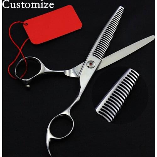 Customize professional japan 440c steel 6 inch hair scissors Curved thinning barber makeup scissor shears hairdressing scissors