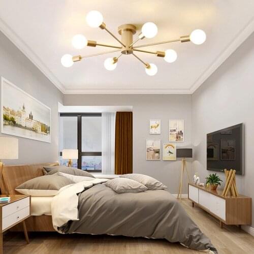 Simple Golden Bedroom Lamp Creative Personality Post-Modern Living Room Lamp Restaurant Room Atmosphere Nordic Lighting