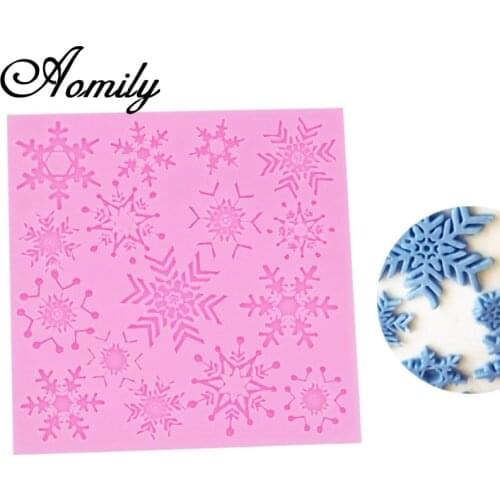 Aomily Snow Flake Shaped 3D Silicon Chocolate Jelly Candy Cake Bakeware Mold DIY Pastry Bar Ice Block Soap Mould Baking Tools
