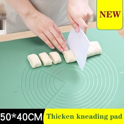 50*40Cm Silicone Baking Mat Thickening Flour Rolling Pizza Dough Maker Pastry New Non-Slip Bakeware Kneading Pad with Scale