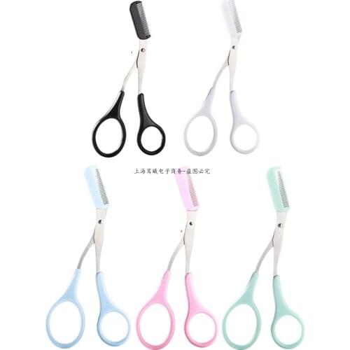 1pcs Eyebrow Trimmer Scissor with Comb Facial Hair Removal Grooming Shaping Shaver Cosmetic Makeup Accessories Tools
