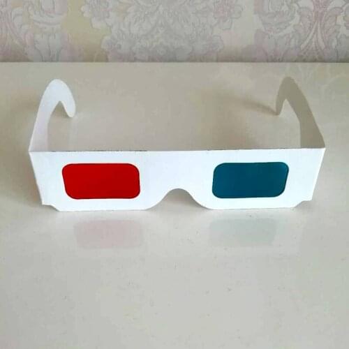 Universal 10 Pairs * Paper 3D Glasses View Anaglyph Red & Blue Frame Glasses For Movie Video EF
