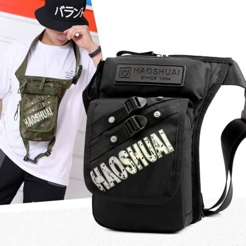 Waterproof Motorcycle Leg Bag For Men Nylon Fanny Pack Boys Belt Hip Bags Drop Leg Pocket Rider Waist Bags Solid Thigh Bag Male