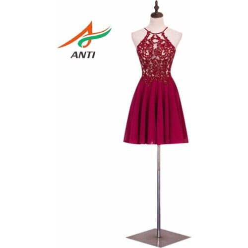 ANTI High Quality junior High Graduation Dresses 2019 Chiffon Beaded Crystal Homecoming Dress Short Party Dress ajax HQY459