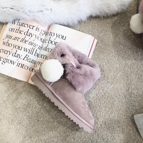 High-quality snow boots in Europe in 2019, real sheepskin, 100% natural wool, womens shoes 2colors Free Delivery