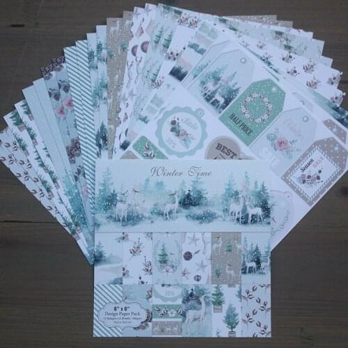 YPP CRAFT 12pcs 6" Single-side Printed Winter Time creative papercraft art paper handmade scrapbooking kit set book